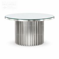 Table de salle à manger robuste et grande pour hôtel commercial, avec structure en acier chromé et plateau en verre trempé, pour usage haut de gamme