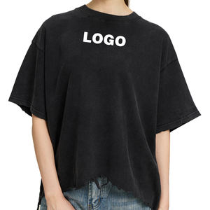 Camiseta Cuadrada Desgastada de 240 g/m², 100 % Algodón, Lavada al Ácido, Estilo Vintage, Hombros Caídos, Ropa Urbana, Camiseta Cuadrada Corta - Product Image 2