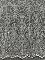 Dentelle de mariée française élégante blanche style vintage avec broderie 3D, perles, paillettes et appliques, tissu brodé en tulle à paillettes