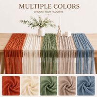 Joho Chemin de table en gaze de coton 100% polyester, 1,8 m, rouge violacé, bordeaux, écologique, rustique, pour mariage, hôtel, maison