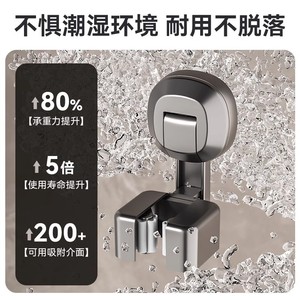 Support mural pour balai Jinxian à ventouse, diamètres 2,8 cm, 2,5 cm, 1,5 cm, crochet de rangement gain de place pour salle de bain - Product Image 3