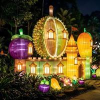 Grande décoration interactive de lanternes pour parc d'attractions, pour le Nouvel An, utilisation intérieure/extérieure, spectacle de lumière pour parc à thème
