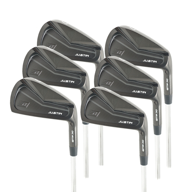 New Arrival Custom OEM Forged CNC Milled Carbon Steel Cavity Back Black Golf Irons