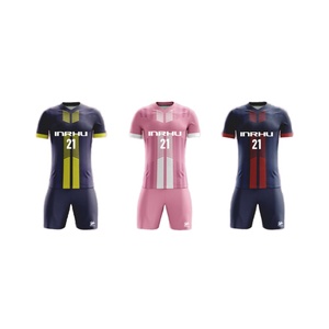 Traje de fútbol profesional personalizado que absorbe la humedad, conjunto de entrenamiento de fútbol con bloques de colores transpirables para adultos y niños - Product Image 5