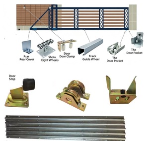 Kit de quincaillerie fiable <span class=keywords><strong>pour</strong></span> <span class=keywords><strong>portail</strong></span> <span class=keywords><strong>coulissant</strong></span> industriel robuste, en acier zingué, avec rail de guidage, roue dentée et système de commande à cantilever - Product Image 5