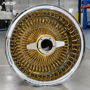 Rodas Raiadas NJQS BRAND 13X7 5 Furos com Tala Larga Invertida e Spinners Knock-Off, compatíveis com Zenith Luxor, Truspoke, Cragar - Product Image 4