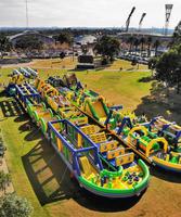 Grande course d'obstacle gonflable en PVC pour adultes, terrain de jeux d'extérieur, locations de parc