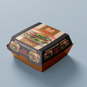 Boîte de hamburger kraft personnalisée frites hot dog poulet frit hamburger UV avantage impression offset gaufrage feuille alimentaire - Product Image 1