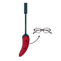 Porte-lunettes en cuir PU en forme de piment, attache pour sacs à main et sacs à dos, usage quotidien