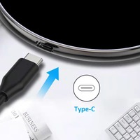 Chargeur sans fil Smart Phone 15W Portable en alliage d'aluminium Lampe LED de bureau Station de charge rapide sans fil