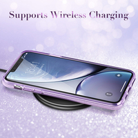 Casing Ponsel Desain Tiga Lapis Antiselip, Casing Ponsel Polikarbonat Keras TPU dengan Film Berkilau Tahan Guncangan Desain Tiga Lapis untuk iPhone 13 Mini 13 Pro Max