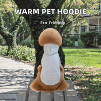 Sudadera con capucha de algodón cálido de color personalizado con descuento para mascotas pequeñas patrón sólido ropa de invierno y primavera para perros