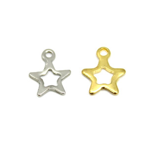 Stainless Steel Star Pendant Gold <b>Silver</b> Openwork Five Pointed Charm Jewelry Findings For Necklace <b>Bracelet</b> Accessories - Product Image 4