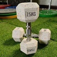 Ensemble d'haltères en acier recouvert de caoutchouc à prix compétitif, usage commercial, certifié ISO9001, marque EM Fitness, emballage personnalisé, unisexe