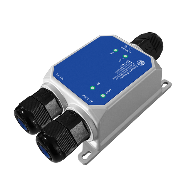 2.5G Outdoor Industrial PoE++ Injector 90W IP67 Waterproof PoE Power Supplier 48V-57VDC Max 130W in