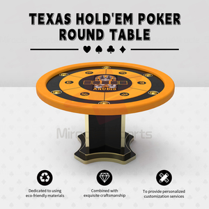 Miracle Gaming 52-Inch Sang Trọng Bằng Gỗ Hiện Đại Vòng 8-Người Chơi Poker Bảng Vải Chống Thấm Nước Hàng Đầu Cho Sòng Bạc Cờ Bạc Giải Trí - Product Image 2