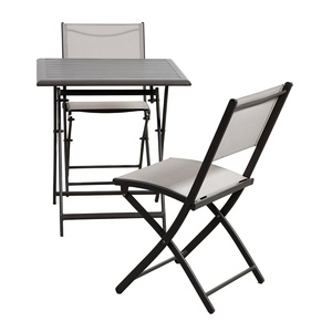 Ensemble de 3 chaises pliantes en Aluminium, avec Table pliante en Aluminium pour jardin, Restaurant, <span class=keywords><strong>bistrot</strong></span> - Product Image 5