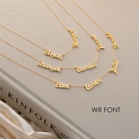 50 polices différentes d'accessoires de mode de collier pour femmes, pendentif de nom de collier en acier inoxydable personnalisé, bijoux de cou