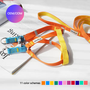 Nieuwe Trend Kleurrijke Y-Vorm Harnas Set Voor Huisdieren Op Maat Teddy <span class=keywords><strong>Pomeranian</strong></span> Hond Halsband Harnas Riem Set - Product Image 3