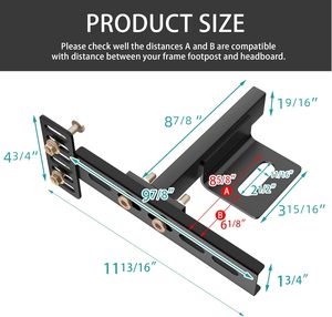 Supports de tête de lit en acier massif pour cadre de lit métallique, supports de lit réglables pour <span class=keywords><strong>kit</strong></span> d'<span class=keywords><strong>extension</strong></span> de tête de lit et de pied de lit - Product Image 5