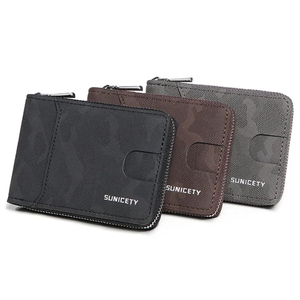 RFID Zipper Multi-slot Card <b>Holder</b> Casual Men's Organ Short Wallets PU Camouflage Leather Business <b>ID</b> Credit Card Case Package - Product Image 4