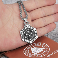 Pendentif Viking Runes Acier Titane Collier Homme Vintage Nordique Totem Amulette Bijou Cadeau Vente En Gros Personnalisé