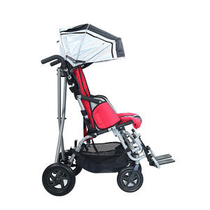 Kereta dorong anak-anak, kereta dorong merah muda dengan kerai, kursi roda nyaman untuk anak-anak, peralatan Rehabilition Manual - Product Image 4