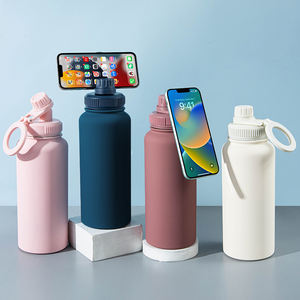 Termo con Tapa Magnética para Celular, Botella de Agua Aislada al Vacío de Acero Inoxidable de 32oz/40oz, Logotipo Personalizado, con Pajita y Asa - Product Image 1