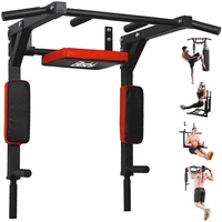 Barra de dominadas multifuncional doble para uso doméstico, equipo de ejercicio interior con soporte para saco de boxeo