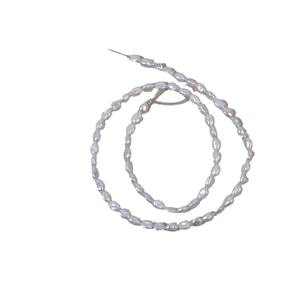 Collier et bracelet en perles d'eau douce naturelles de forme baroque, 4-5 mm, DIY, sans radioactivité, couleur blanc rose, petites perles argentées brisées et dispersées - Product Image 5