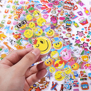 Autocollants miniatures en PVC 3D imprimés UV, personnalisés, 40 feuilles, thèmes variés, autocollants de dessins animés en relief, autocollants imperméables, cadeaux promotionnels pour chiots - Product Image 3