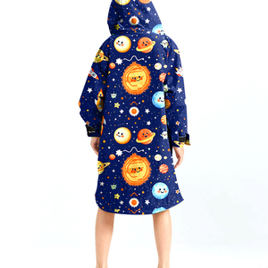 Parka da Nuoto Impermeabile Oversize ad Asciugatura Rapida con Fodera in Pile Spesso e Caldo, con Cappuccio, per Spiaggia, Surf, Cambio Vestiti, Asciugamano, Accappatoio, Cappotto per Bambini - Product Image 3