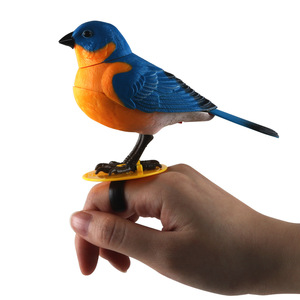 Oferta transfronteriza: Pájaro simulado con activación por voz, pájaro individual con clip para dedo y correa de reloj, juguete de pájaro eléctrico, juguete de broma novedoso - Product Image 1