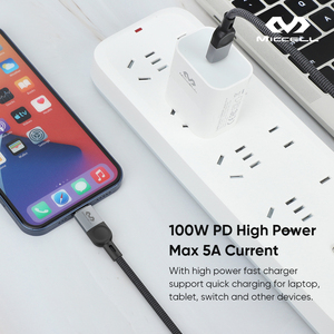 Miccell PD <span class=keywords><strong>cable</strong></span> de carga <span class=keywords><strong>tipo</strong></span> <span class=keywords><strong>C</strong></span> 100W <span class=keywords><strong>cable</strong></span> de datos de carga rápida trenzado <span class=keywords><strong>tipo</strong></span> <span class=keywords><strong>C</strong></span> a <span class=keywords><strong>tipo</strong></span> <span class=keywords><strong>C</strong></span> <span class=keywords><strong>cable</strong></span> de carga móvil para Androide - Product Image 6