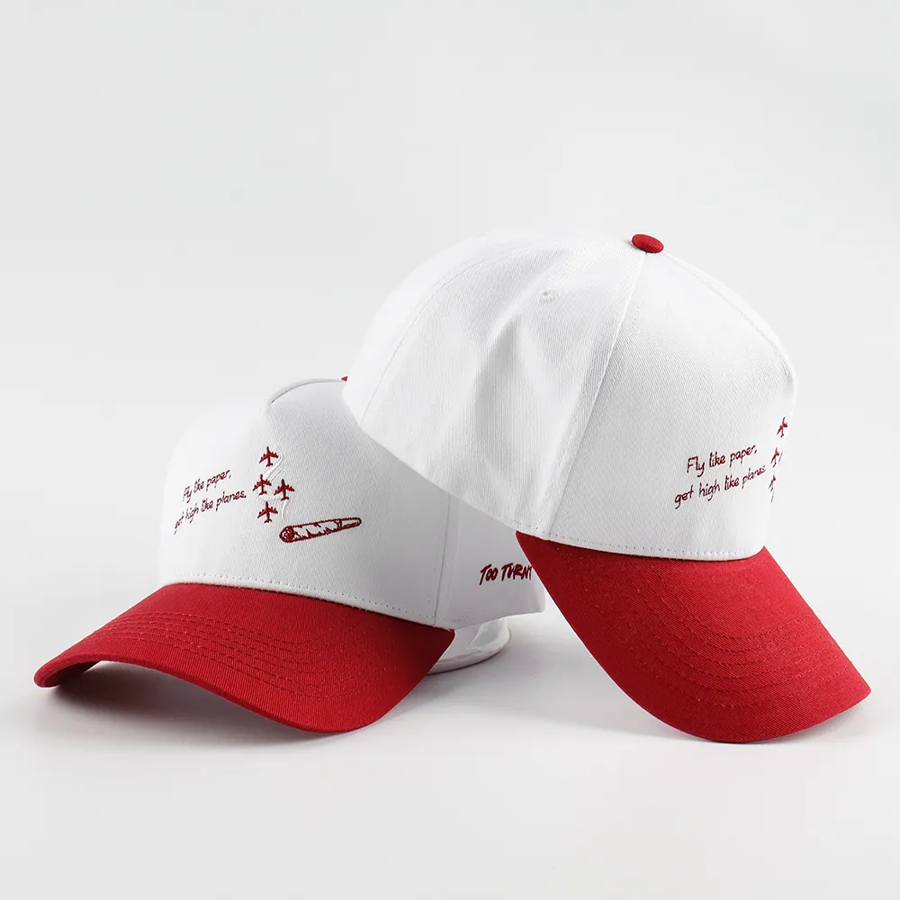 Casquette de baseball en gros broderie personnalisée Logo casquettes coton unisexe mode casquette de baseball rouge blanc chapeau de sport