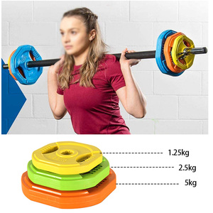 Juego de Barras de Pesas de Hierro Fundido con Revestimiento de Goma para Gimnasio, Aeróbic, <span class=keywords><strong>Bodypump</strong></span>, Fitness, Levantamiento de Pesas, Coloridas y Ajustables - Product Image 2