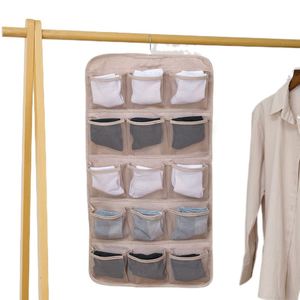 Nuevo organizador de ropa interior colgante de tela para pared, diseño clásico con gancho, cuatro niveles, tela duradera para baño y armario - Product Image 2
