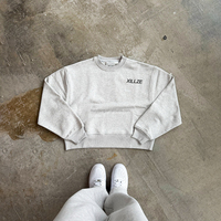 Fabricants Vêtements Pull-over et pantalon de jogging en coton gris épais et uni personnalisé Ensemble survêtement Survêtement
