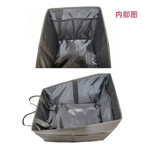 Car Passenger Seat <b>Folding</b> <b>Storage</b> <b>Box</b> Black Polyester 4-7 Compartments Non Slip Bottom For Car Organizers - Product Image 4