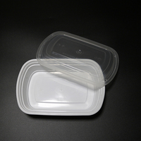 Forme en plastique de rectangle de récipient de nourriture de mur mince jetable blanc Microwavable