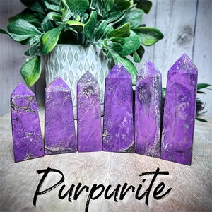 คริสตัลธรรมชาติ ปูร์ปูไรต์ ทรงสี่เหลี่ยม หายาก สีม่วง แมงกานีส ฟอสเฟต หินบำบัด สำหรับสะสม ตกแต่งบ้าน ขายส่ง - Product Image 1