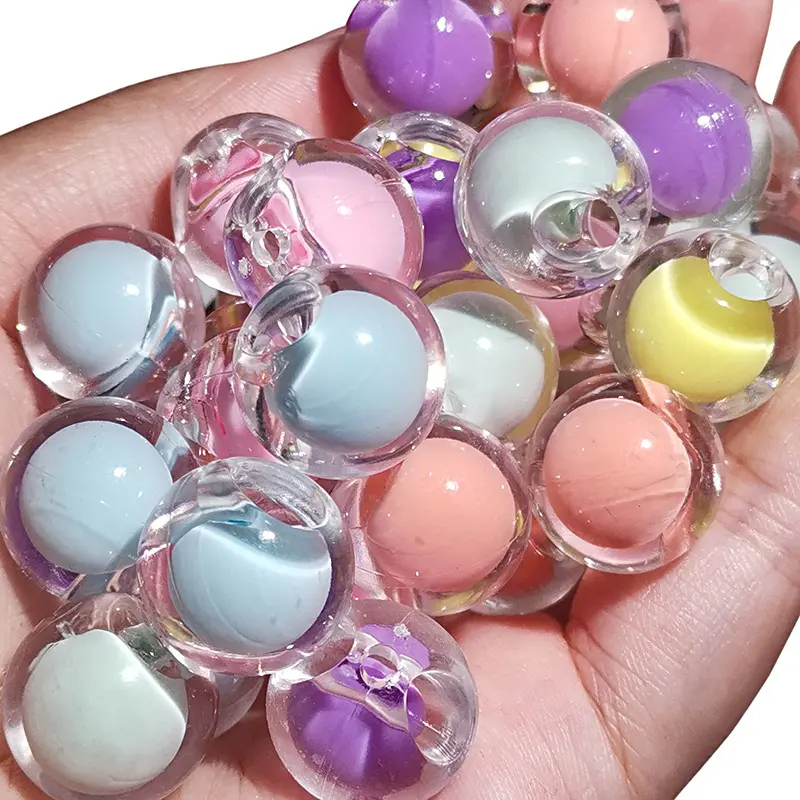 Perles colorées UV Bubble Gum pour bricolage, couleurs mélangées en vrac 16mm, perles acryliques en vrac pour collier de bijoux