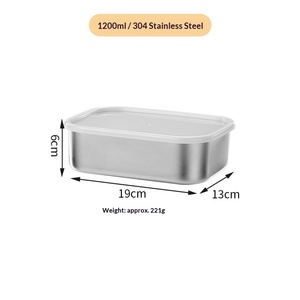 316ステンレス鋼製食品保存容器 蓋付き 積み重ね可能 漏れ防止 キッチン冷蔵庫冷凍庫 ピクニックミールプレップボックスオーガナイザー - Product Image 6