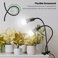 Support de lampe flexible à col de cygne réglable E26 E27 avec pince de bureau et interrupteur marche/arrêt, prise EU/US pour lampe de culture LED