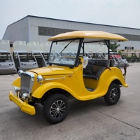 Coche Eléctrico de Diseño Retro Vintage Ecológico con 6 Asientos para Uso en Complejos Turísticos y de Ocio Dimensiones 4200x1300x1920mm