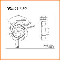 Ventilateur centrifuge résistant à la température d'approvisionnement en Chine 17569 175x69mm 1500 tr/min-3600 tr/min PWM Ventilation ventilateur centrifuge d'échappement
