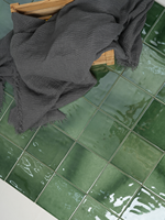 Carreaux muraux en céramique vert foncé moderne de 10 mm pour salle de bain, 140x140mm et 300x75mm, pour sol intérieur de villa, isolation et antibactériens
