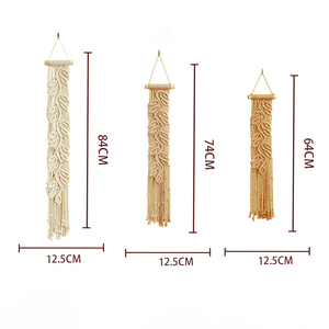 Boho Chic piccolo cotone fatto a mano foglia geometrica Macrame Wall Art appeso arazzo decorazione della casa - Product Image 6