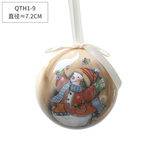 Venta caliente Bolas de Navidad Adornos de árbol de Navidad Bola de espuma de plástico personalizada con patrón Adorno de bolas colgantes de Navidad - Product Image 5