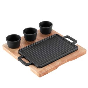 Padella in Ghisa Ecologica Bestseller, <span class=keywords><strong>Teglia</strong></span> Rettangolare per Cottura Senza Olio, Griglia per Cucinare - Product Image 1